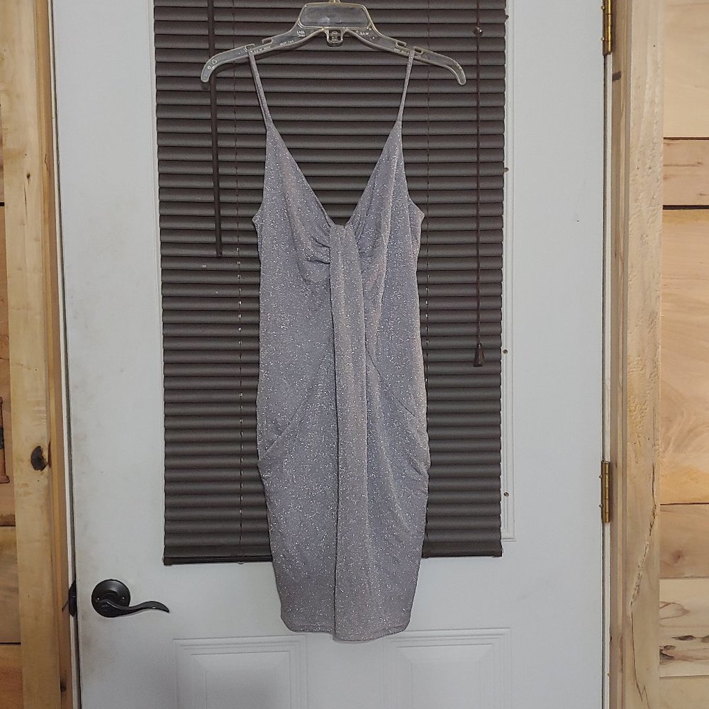 Karlie womans silver bling dress NWT size junior L